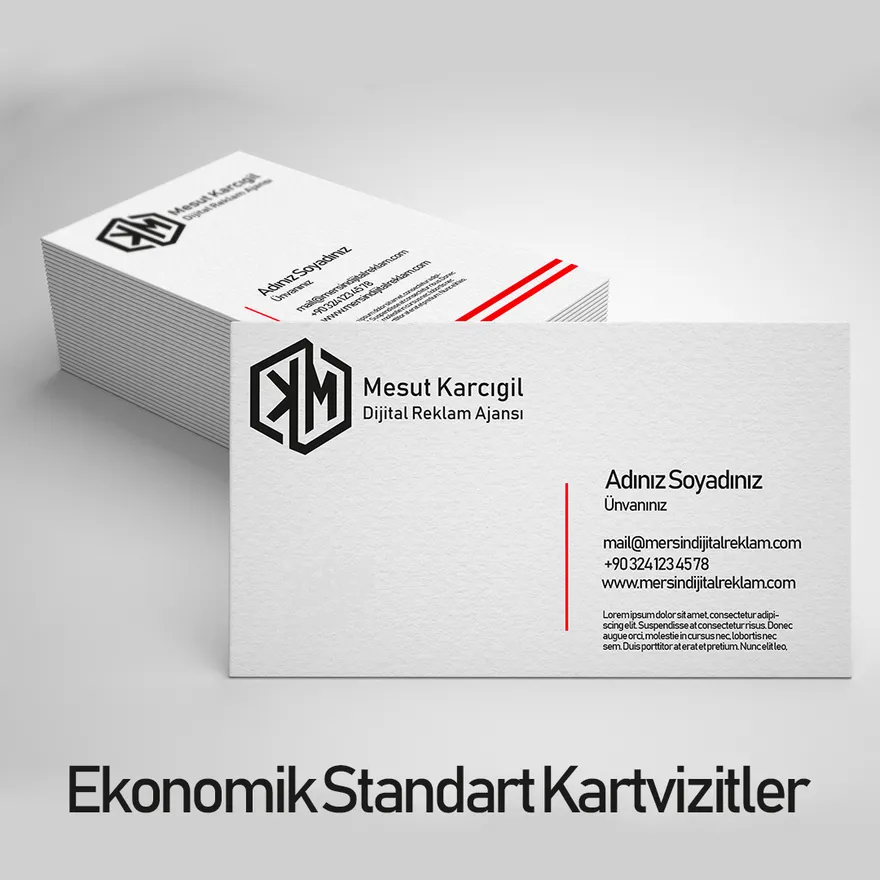 Ekonomik Kartvizit baskı örneği — MK Dijital Mersin