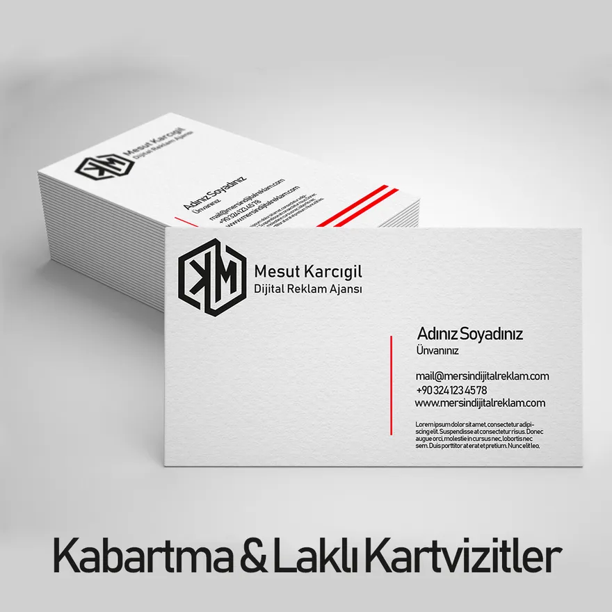 Kabartmalı Kartvizit baskı örneği — MK Dijital Mersin